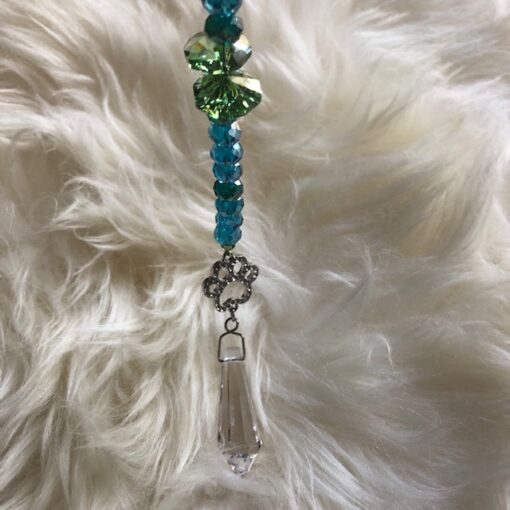 Emerald green crystals with turquoise