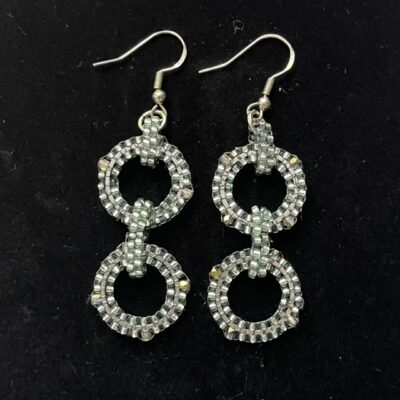Sea foam Green hand woven earrings